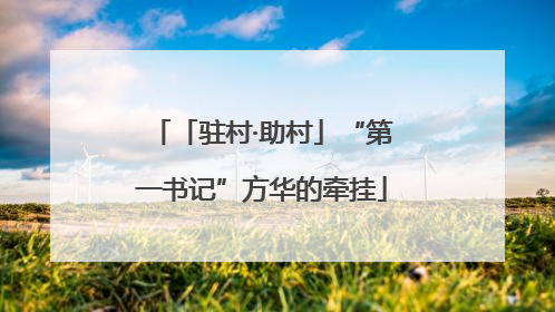 「驻村·助村」“第一书记”方华的牵挂