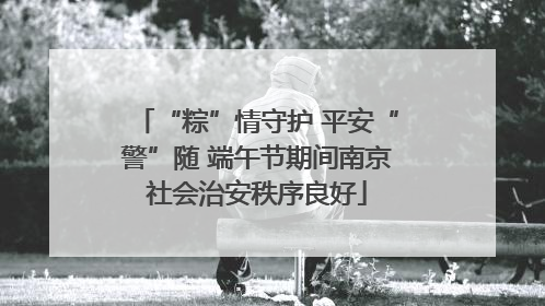 “粽”情守护 平安“警”随 端午节期间南京社会治安秩序良好