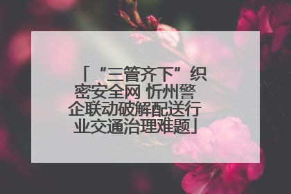 “三管齐下”织密安全网 忻州警企联动破解配送行业交通治理难题