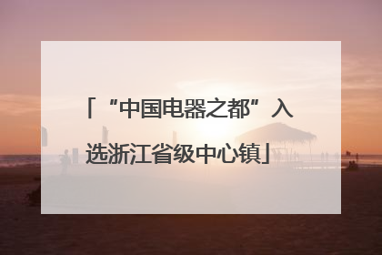 “中国电器之都”入选浙江省级中心镇