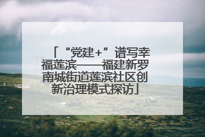 “党建+”谱写幸福莲滨——福建新罗南城街道莲滨社区创新治理模式探访