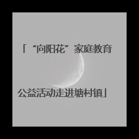 “向阳花”家庭教育公益活动走进塘村镇