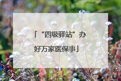 “四级驿站”办好万家医保事