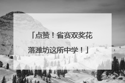 点赞！省赛双奖花落潍坊这所中学！