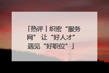热评丨织密“服务网” 让“好人才”遇见“好职位”