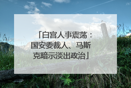 白宫人事震荡：国安委裁人、马斯克暗示淡出政治