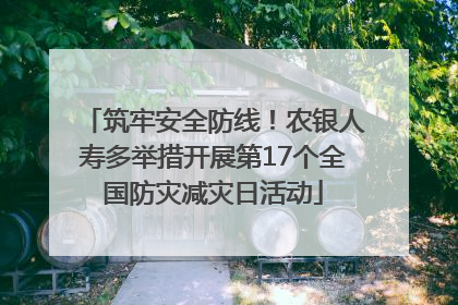 筑牢安全防线！农银人寿多举措开展第17个全国防灾减灾日活动