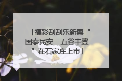 福彩刮刮乐新票“国泰民安—五谷丰登”在石家庄上市