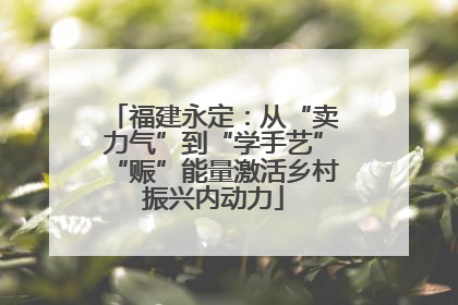 福建永定：从“卖力气”到“学手艺”“赈”能量激活乡村振兴内动力