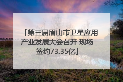 第三届眉山市卫星应用产业发展大会召开 现场签约73.35亿