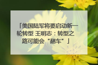 美国陆军将要启动新一轮转型 王明志：转型之路可能会“翻车”