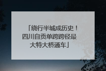 绕行半城成历史！四川自贡单跨跨径最大特大桥通车