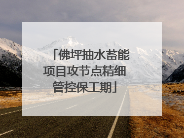 佛坪抽水蓄能项目攻节点精细管控保工期