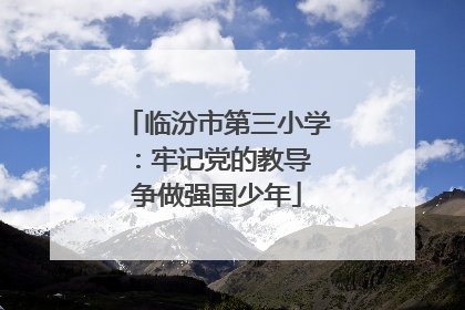 临汾市第三小学：牢记党的教导 争做强国少年