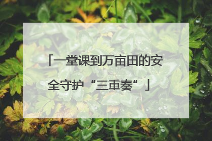 一堂课到万亩田的安全守护“三重奏”