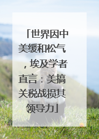 世界因中美缓和松气，埃及学者直言：美搞关税战损其领导力