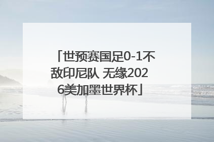 世预赛国足0-1不敌印尼队 无缘2026美加墨世界杯