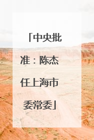中央批准：陈杰任上海市委常委