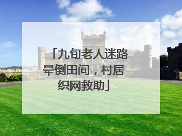 九旬老人迷路晕倒田间，村居织网救助