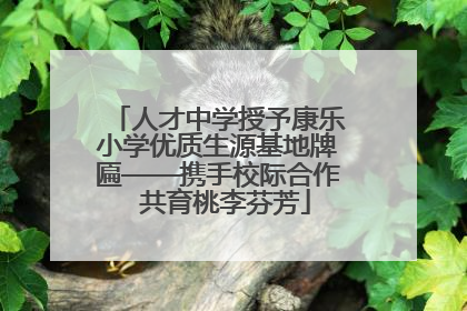 人才中学授予康乐小学优质生源基地牌匾——携手校际合作  共育桃李芬芳