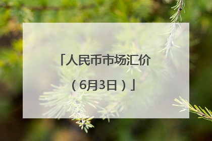 人民币市场汇价（6月3日）