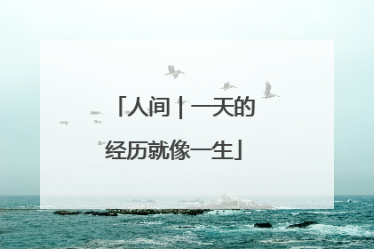 人间｜一天的经历就像一生