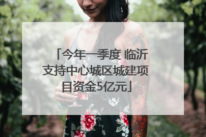 今年一季度 临沂支持中心城区城建项目资金5亿元