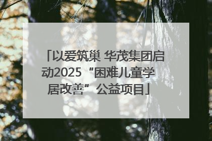 以爱筑巢 华茂集团启动2025“困难儿童学居改善”公益项目