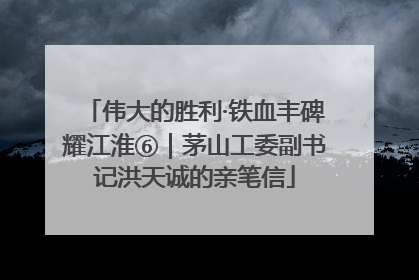 伟大的胜利·铁血丰碑耀江淮⑥｜茅山工委副书记洪天诚的亲笔信