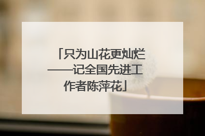 只为山花更灿烂——记全国先进工作者陈萍花