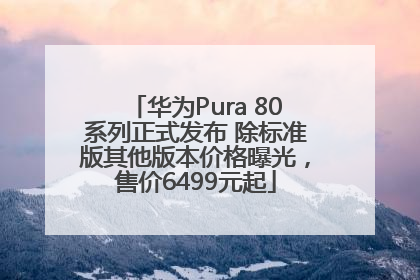 华为Pura 80系列正式发布 除标准版其他版本价格曝光，售价6499元起