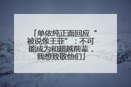 单依纯正面回应“被说像王菲”：不可能成为和超越前辈，我想致敬他们