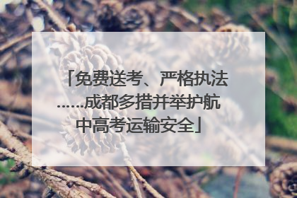 免费送考、严格执法……成都多措并举护航中高考运输安全