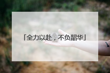 全力以赴，不负韶华