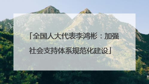 全国人大代表李鸿彬：加强社会支持体系规范化建设