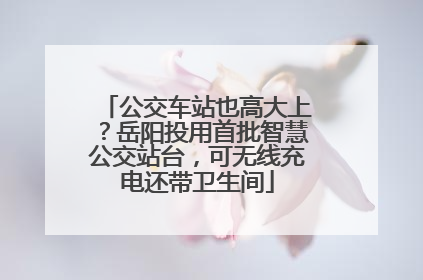 公交车站也高大上？岳阳投用首批智慧公交站台，可无线充电还带卫生间