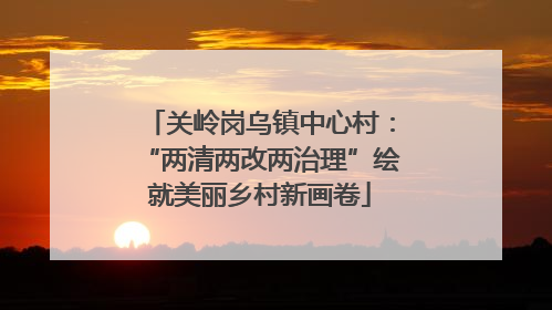 关岭岗乌镇中心村：“两清两改两治理”绘就美丽乡村新画卷