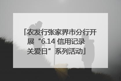 农发行张家界市分行开展“6.14 信用记录关爱日”系列活动
