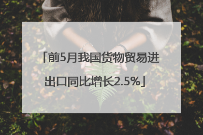 前5月我国货物贸易进出口同比增长2.5%