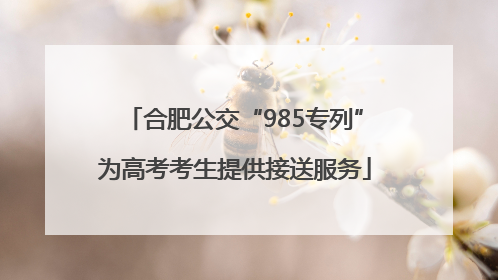 合肥公交“985专列”为高考考生提供接送服务