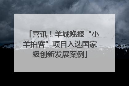 喜讯！羊城晚报“小羊拍客”项目入选国家级创新发展案例