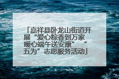 嘉祥县卧龙山街道开展“爱心粽香到万家 暖心端午送安康” “五为”志愿服务活动