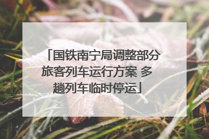 国铁南宁局调整部分旅客列车运行方案 多趟列车临时停运