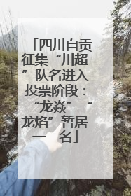 四川自贡征集“川超”队名进入投票阶段：“龙焱”“龙焰”暂居一二名