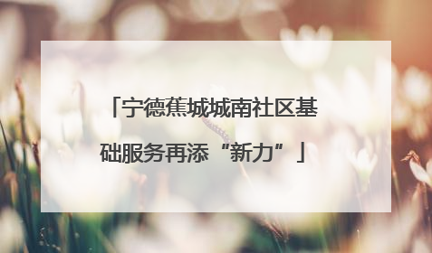 宁德蕉城城南社区基础服务再添“新力”