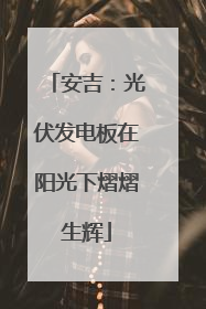 安吉：光伏发电板在阳光下熠熠生辉