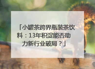 小罐茶跨界瓶装茶饮料：13年积淀能否助力新行业破局？