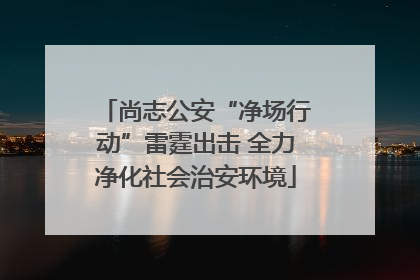 尚志公安“净场行动”雷霆出击 全力净化社会治安环境