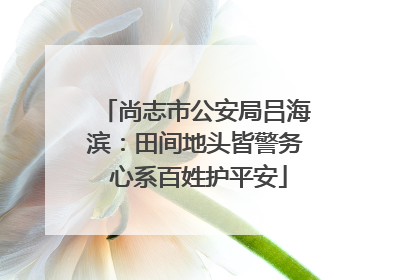 尚志市公安局吕海滨：田间地头皆警务 心系百姓护平安