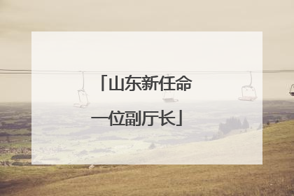 山东新任命一位副厅长